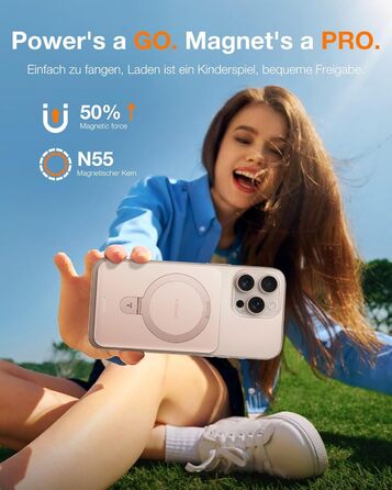 Портативний зарядний пристрій TORRAS 5000mAh з магнітним кріпленням MagSafe, 22.5W PD, Rose Gold