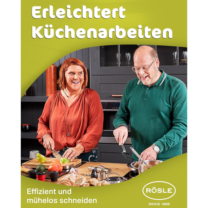 Кухонний ніж RÖSLE Santoku 17,5 см з куленшліфом, ергономічна ручка, для м'яса, риби та овочів, японська форма леза, преміум якість