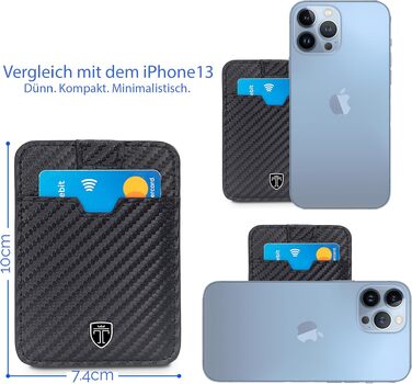 Слім-гаманець TRAVANDO Dallas з RFID-захистом та вужком для 12 карток, карбоновий, Німеччина