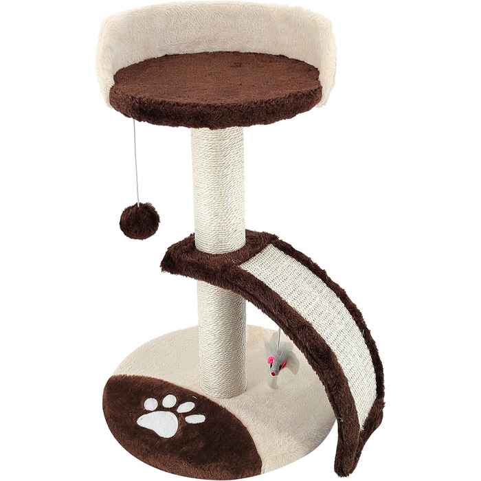 Дерев'яний кігтечка для котів Beltom® Kratzbaum 54 см, рожево-білий (коричнево-бежевий)