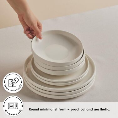 Karaca Solem: Елегантний набір посуду з 18 предметів (6 персон) з чорного стеінготу, Karaca