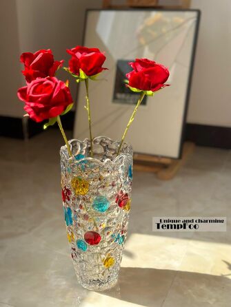Скляна ваза для квітів Bubble, 25 см - стильна декор ваза для дому, подарунок мамі