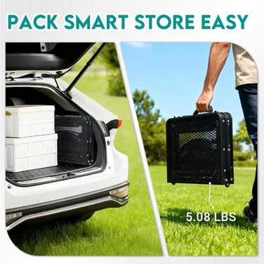 Складний кемпінговий стіл для пікніка, грилю, саду, пляжу 60x40x26.5/41.5/67.5 см, регульована висота, чорний