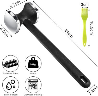 М'ясорубка-молоток Fleischklopfer: для стейків, шніцелів, курки, свинини та яловичини, безпечна для миття в посудомийній машині