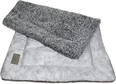 KaraLuna Dog Mat 80 x 55 cm for home & on the go | Washable | 3 sizes available | Dog blanket, dog cushion, padded dog blanket, fluffy (Grey)