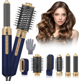 Мультистайлер для волосся 6-в-1: фен, плойка, круглі щітки, брашинг, термощітка, 1350W