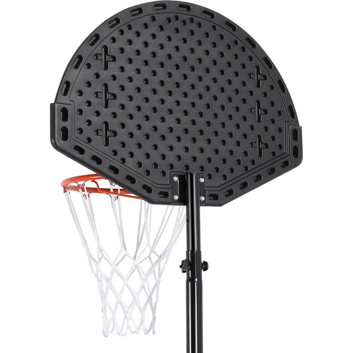 Yaheetech Portable Outdoor Basketball Hoop Stand with Wheels - Adjustable Height 217-277cm Black