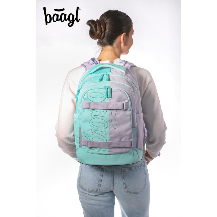 Шкільний рюкзак Baagl Set для хлопчиків та дівчаток-підлітків (5 предметів): рюкзак Skate MAX, пенал, спортивна сумка, бананка, 30 л (Sweet)