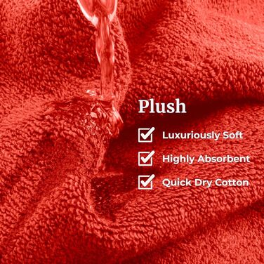 Набір рушників Lavish Home з бавовни Zero Twist, м'які та швидкосохнучі, 6 предметів (2 банні, 2 для рук, 2 для обличчя), коралловий