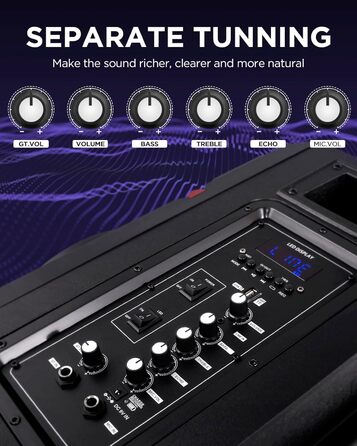 Караоке-система HEARTSEA з Bluetooth та 2 мікрофонами для дому, вечірок, школи/церкви