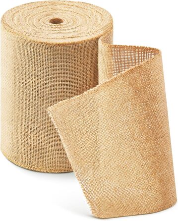 HEETA Jute Table Runner Table Band Natural, Jute Band Table Runner Fabric by the Meter 20cm Wide, Cuttable for Various Desk Sizes, Table Decoration for Garden Party, Wedding, 20m Roll