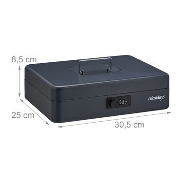 Relaxdays Gray Money Box with Number Lock
