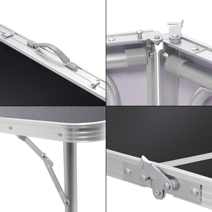 Складаний багатофункціональний стіл для кемпінгу, ринку, саду: 120 x 60 см (Чорний)