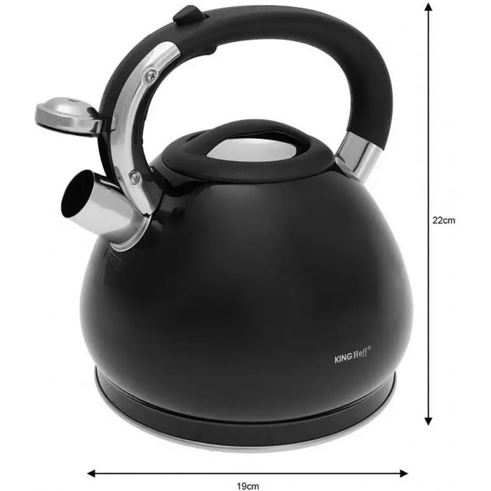 Чайник King Hoff з нержавіючої сталі та бронзи, 3.4 л, KH-1213 (Чорний)