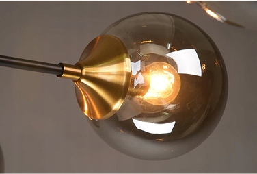 Підвісна люстра Krislamp FRIDA GOLD на 5 ламп, цоколь E14