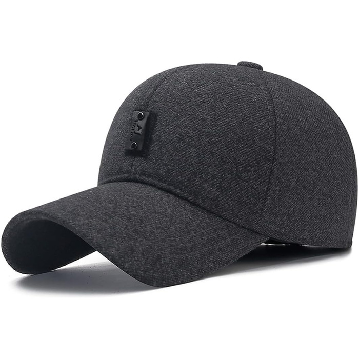 Чоловіча зимова кепка basecap з відкидними навушниками, унісекс, бейсболка з клапанами, спортивна кепка Dad Hat темно-сірого кольору