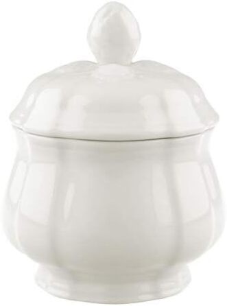 Villeroy & Boch Manoir Sugar Bowl, 200 ml, Height: 6.5 cm, Premium Porcelain, White