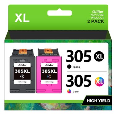 Картриджі Glliter 305XL для принтерів HP Deskjet 2800e, 2700e, 4100 та HP Envy 6000, 6420e (чорний, кольоровий), сумісні з HP 305 XL