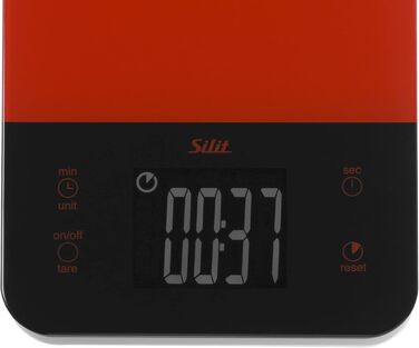Кухонні ваги Silit Digitale з функцією тарування, до 5 кг, з LED-дисплеєм, велика поверхня зважування, таймер