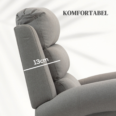 HOMCOM Lift Chair with Power Assist, 8 Massage Points, Heated Backrest, Linen-Look Fabric, Grey