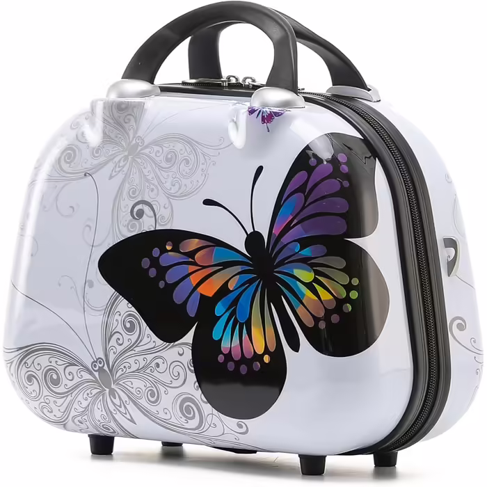 Набір валіз BEIBYE Butterfly 2060 з TSA-замком, 4 предмети: міцний пластиковий чемодан на колесах, ручна поклажа та б'ютікейс