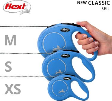 Рулетка для собак Flexi Classic S, 5 м, блакитна – до 12 кг
