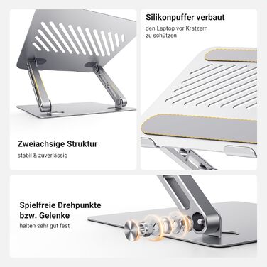 UGREEN Adjustable Laptop Stand - Foldable Ergonomic Laptop Stand for MacBook, Dell & All Laptops (10-17.3 inch)