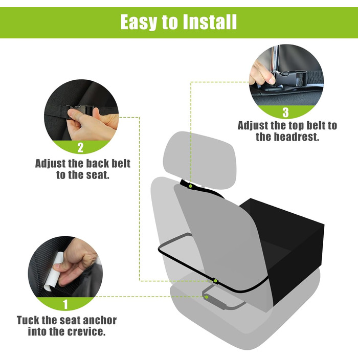 Автокрісло для собак Pecute, 43x43x30 см, чорне. Водонепроникне, стійке до подряпин, з підсиленими боковинами та кишенями. Для собак середніх та маленьких порід.