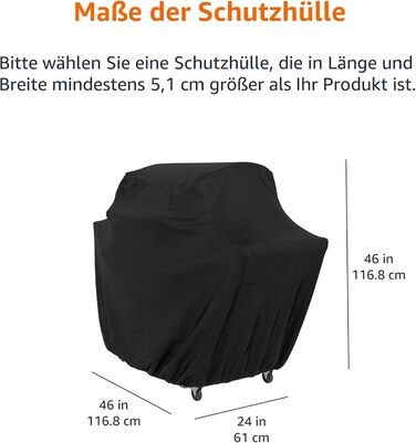 Водонепроникний чохол для газового гриля Amazon Basics, 117x61x117 см, чорний, для вулиці
