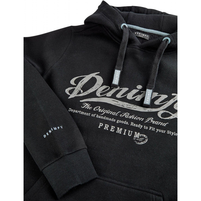 Худі DENIMFY чоловіче, бавовна, принт, різні кольори (бежевий, зелений, синій, чорний, сірий), розміри S-5XL