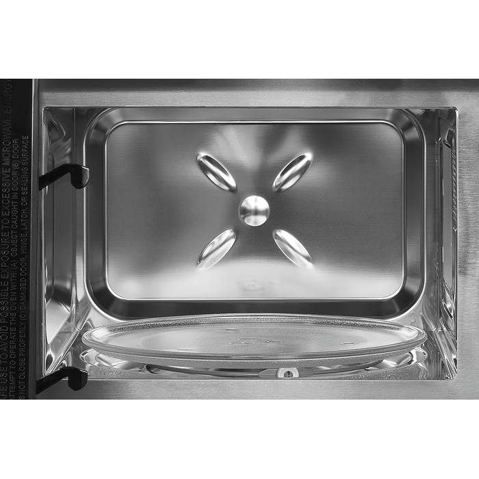 Вбудована мікрохвильова піч Exquisit EMW20-DG-020 | 800 Вт, гриль 1000 Вт, 8 програм, діаметр підноса 27 см, нержавіюча сталь