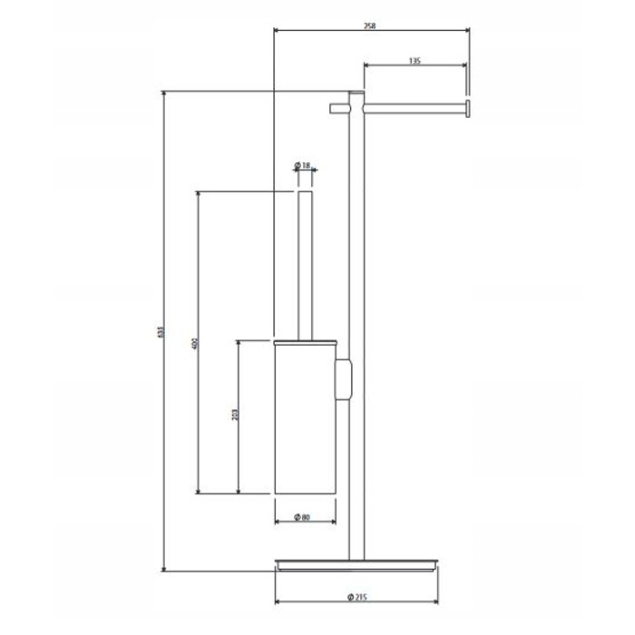 Тримач для паперу та йоржика для туалету OMNIRES MP60810GL, золото глянц