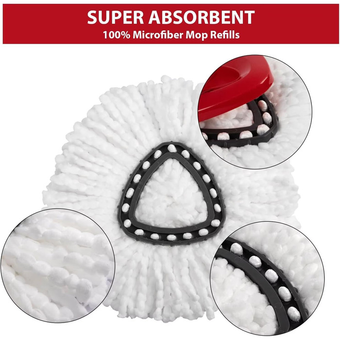 Replacement heads for Ocedar Mop, replacement head, EasyWrin Spin Mop heads, easy cleaning, 5 pieces