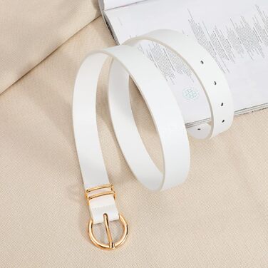 Жіночий шкіряний ремінь JasGood з золотою пряжкою, 120 см (підходить для талії 91-105 см)