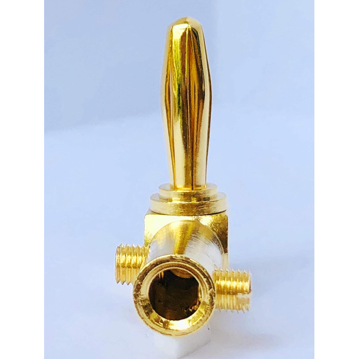 Гоайсер штекер бананний кутовий 24K позолочений для акустичних кабелів - (12 шт.) (4 пари)