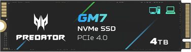 SSD Acer Predator GM7 1TB M.2 NVMe PCIe 4.0 для ПК, ноутбука та PS5 - 7400 МБ/с, TLC NAND Flash