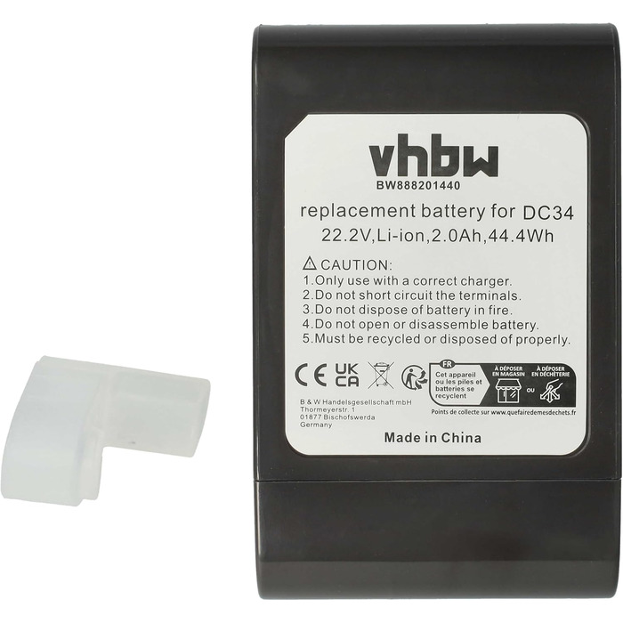 Акумулятор сумісний з пилососами Dyson DC43h Animal Pro, DC35 Multi Floor, DC43, DC45 - Typ B, сірий (2000 mAh, 22,8 V, Li-Ion)