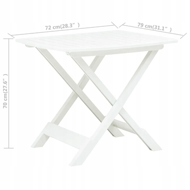 Прямокутний пластиковий стіл VidaXL, 79 x 72 x 70 см