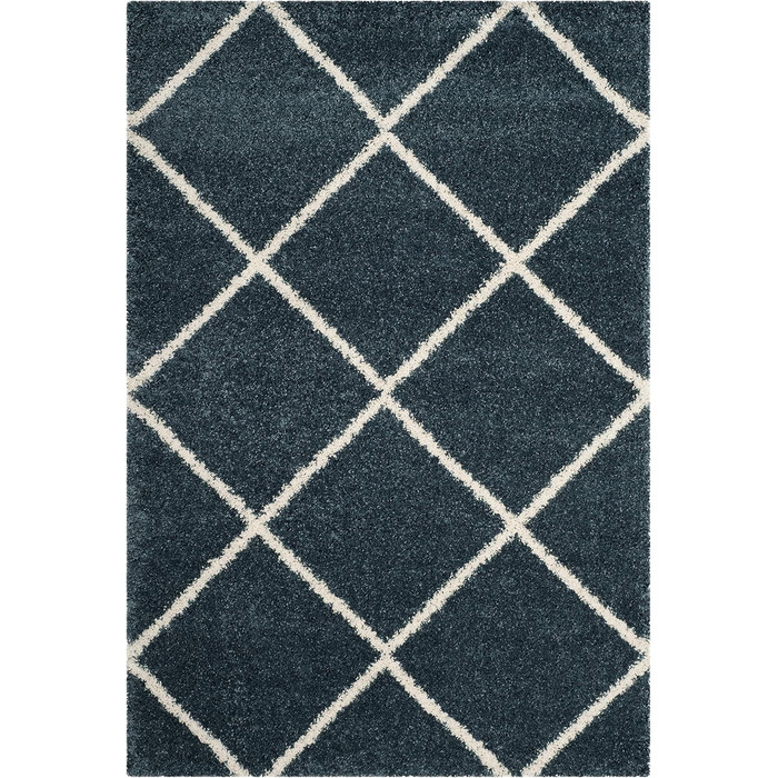 Килим SAFAVIEH Zottelig для вітальні, їдальні, спальні - колекція Hudson Shag, високий ворс, 183 x 274 см, сіро-блакитний та слонова кістка