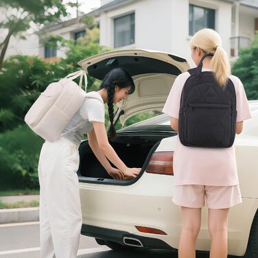 LOVEVOOK Рюкзак для жінок, рюкзак для ноутбука, шкільний рюкзак для підлітків, легкий рюкзак з підкладкою, робочий рюкзак для жінок, велика сумка для навчання, рюкзак для подорожей, універсальний, елегантний, 15.6' (B-чорний, 15.6')