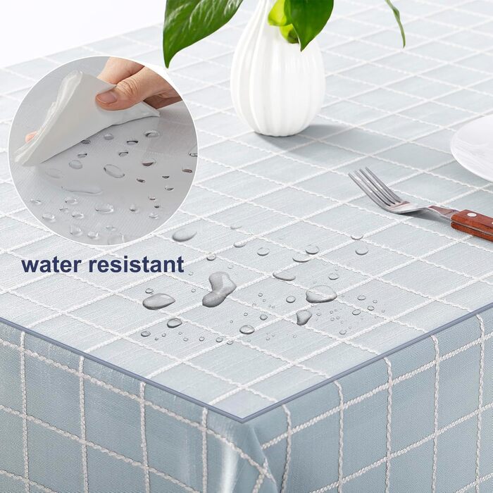 Laneetal Tablecloth Transparent 2 mm, Waterproof PVC Table Cover, Rectangular Washable, Transparent, Heat-Resistant Table Protection, 90x180cm