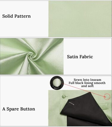 Жилет чоловічий DiBanGu з атласу та краваткою-метеликом, Salbeigrün (M) – для весілля та свят