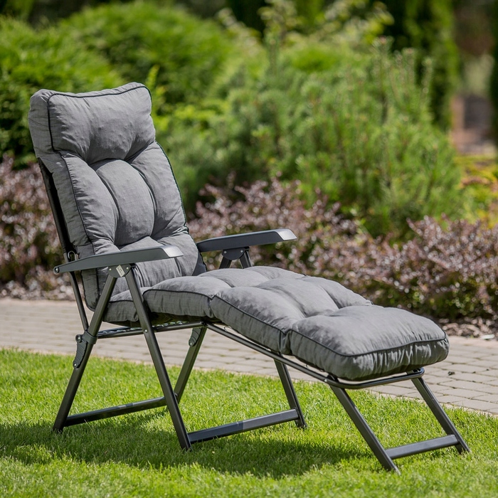 Шезлонг сталевий Patio Lena H024-07PB, сірий