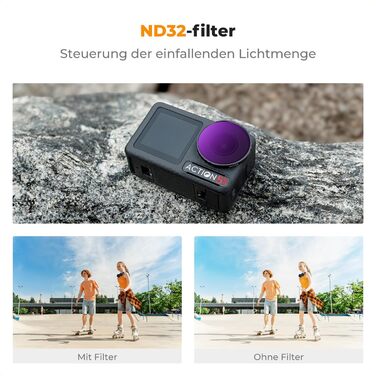 Фільтри K&F Concept ND/CPL, набір 6 шт. для DJI Osmo Action 5/4 PRO, нейтральні (ND8, ND16, ND32, ND64, ND256), поляризаційні