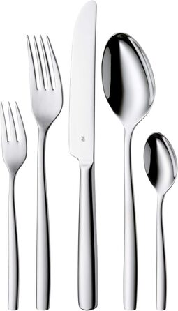 WMF Palma Cutlery Set, 12 Place Settings, 60-Piece Dinner Set, Monobloc Knives, Polished Cromargan Stainless Steel, Shiny, Dishwasher-Safe, 60-Piece Single