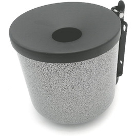 Outdoor ashtray, large, robust, made of hardened steel, wall-mounted, 2 l