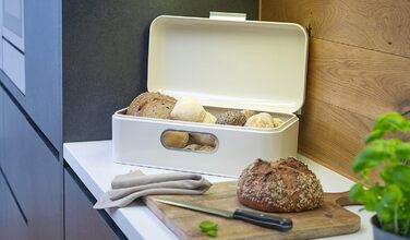 Бредовий ланчбокс Brotkaten Retro з металу, компактний, 30 x 20 x 16.5 см (кремовий)