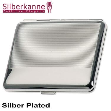 Сріблястий двосторонній портсигар Silberkanne Hamburg 6,5x9,5 см, преміум якість, посріблений метал