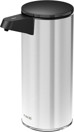 AIKE Automatic Soap Dispenser Stainless Steel with Sensor Infrared, 280ml Touchless Automatic Soap Dispenser USB Rechargeable