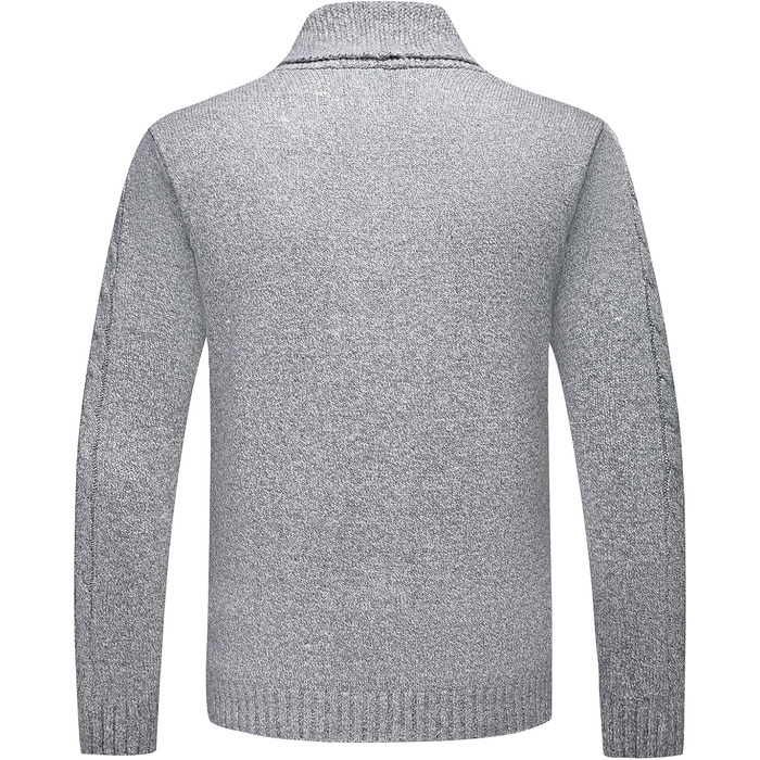 Чоловічий светр з коміром-стійкою, в'язаний пуловер, однорядний, стильний светр для осені та зими (світло-сірий, XXL)